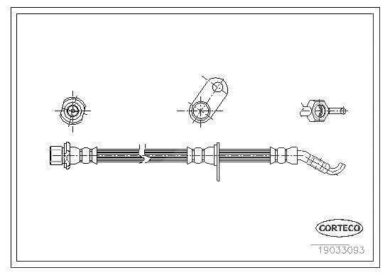Corteco Bremsschlauch ERSTAUSRÜSTERQUALITÄT [Hersteller-Nr. 19033093] für Toyota