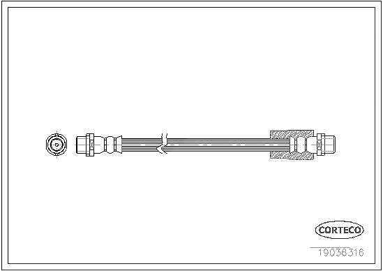 Corteco Bremsschlauch ERSTAUSRÜSTERQUALITÄT [Hersteller-Nr. 19036316] für Audi