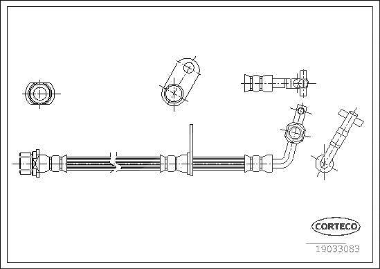 Corteco Bremsschlauch ERSTAUSRÜSTERQUALITÄT [Hersteller-Nr. 19033083] für Toyota