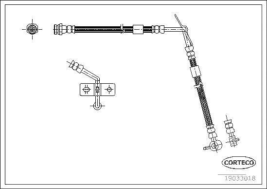 Corteco Bremsschlauch ERSTAUSRÜSTERQUALITÄT [Hersteller-Nr. 19033018] für Mazda