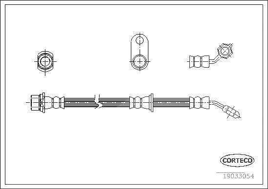 Corteco Bremsschlauch ERSTAUSRÜSTERQUALITÄT [Hersteller-Nr. 19033054] für Toyota