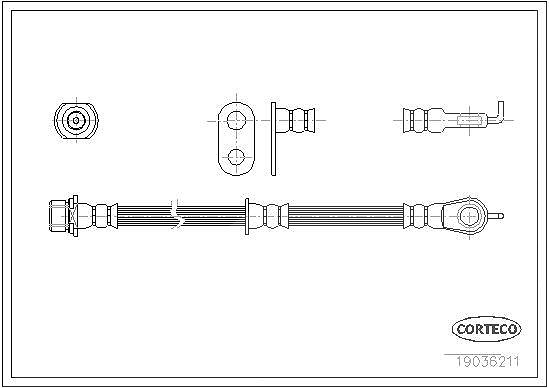 Corteco Bremsschlauch ERSTAUSRÜSTERQUALITÄT [Hersteller-Nr. 19036211] für Toyota