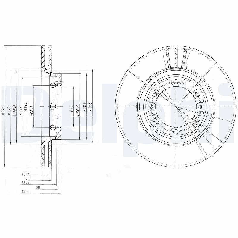 Delphi Bremsscheibe [Hersteller-Nr. BG4132] für Hyundai