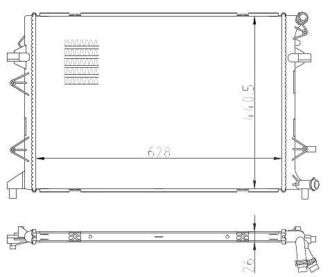 Nrf Kühler, Motorkühlung [Hersteller-Nr. 550089] für VW, Skoda