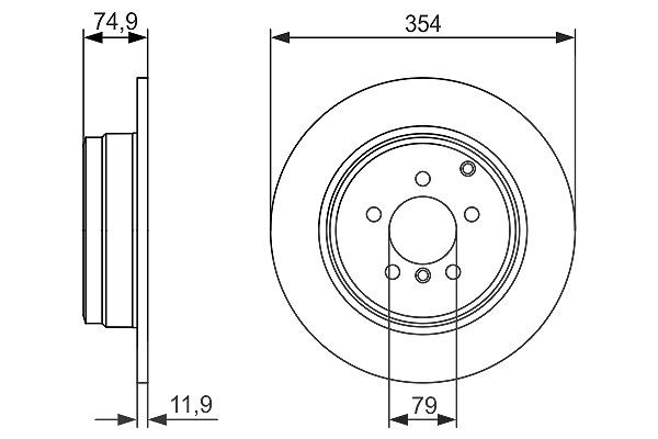 Bosch 1x Bremsscheibe [Hersteller-Nr. 0986479612] für Land Rover