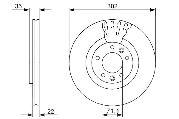 Bosch Bremsscheibe [Hersteller-Nr. 0986479500] für Citroën