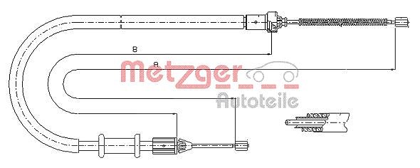 Metzger Autoteile Seilzug, Feststellbremse [Hersteller-Nr. 11.6676] für Renault