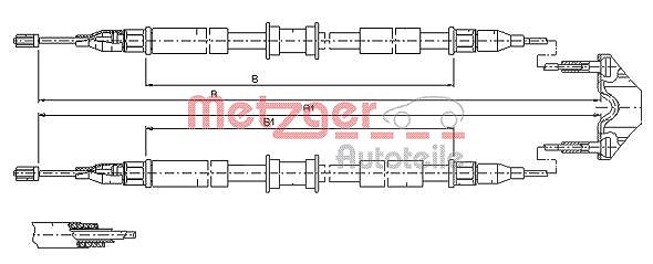 Metzger Autoteile Seilzug, Feststellbremse [Hersteller-Nr. 11.5765] für Opel