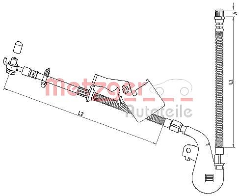 Metzger Autoteile Bremsschlauch [Hersteller-Nr. 4110808] für Peugeot