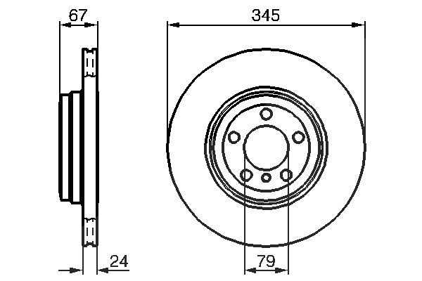 Bosch 1x Bremsscheibe Hinterachse Belüftet [Hersteller-Nr. 0986479005] für BMW