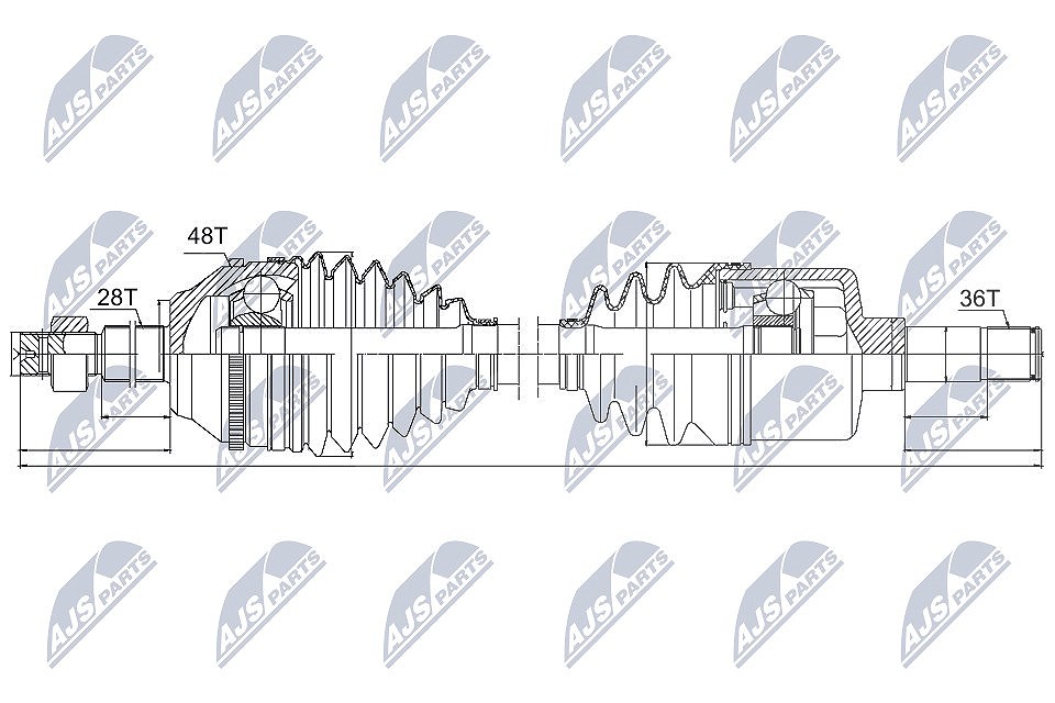 Nty Antriebswelle [Hersteller-Nr. NPW-FR-042] für Ford