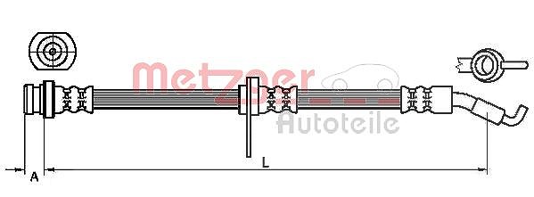 Metzger Autoteile Bremsschlauch [Hersteller-Nr. 4110468] für Opel, Suzuki