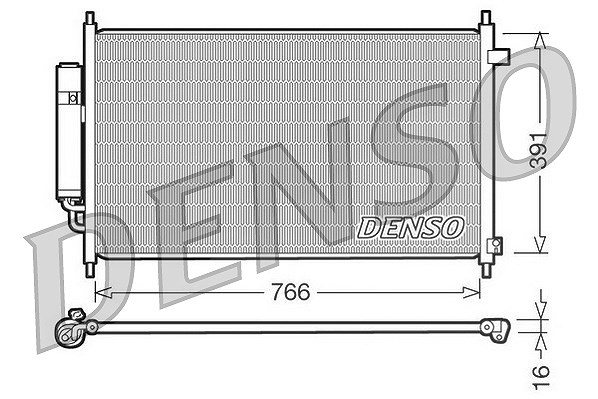 Denso Kondensator, Klimaanlage [Hersteller-Nr. DCN40004] für Honda