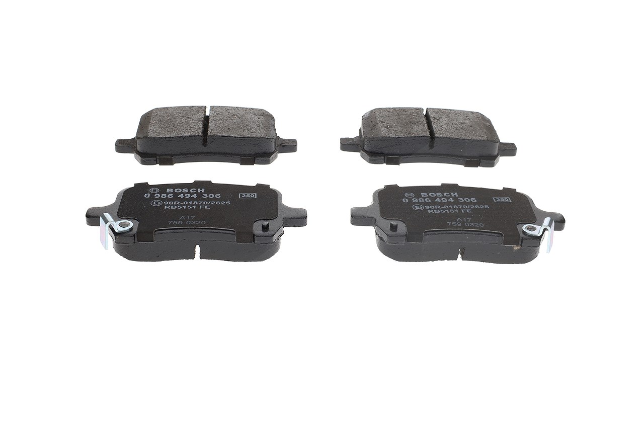 Bosch Bremsbelagsatz, Scheibenbremse [Hersteller-Nr. 0986494306] für Opel