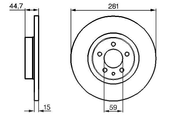 Bosch Bremsscheibe [Hersteller-Nr. 0986478668] für Alfa Romeo