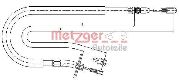 Metzger Autoteile Seilzug, Feststellbremse [Hersteller-Nr. 10.9875] für VW, Mercedes-Benz