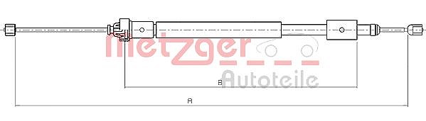 Metzger Autoteile Seilzug, Feststellbremse [Hersteller-Nr. 10.4707] für Citroën