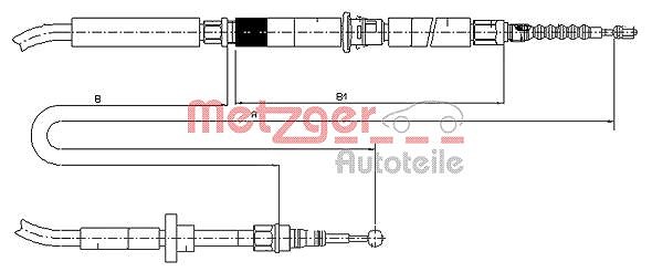 Metzger Autoteile Seilzug, Feststellbremse [Hersteller-Nr. 10.7589] für Audi