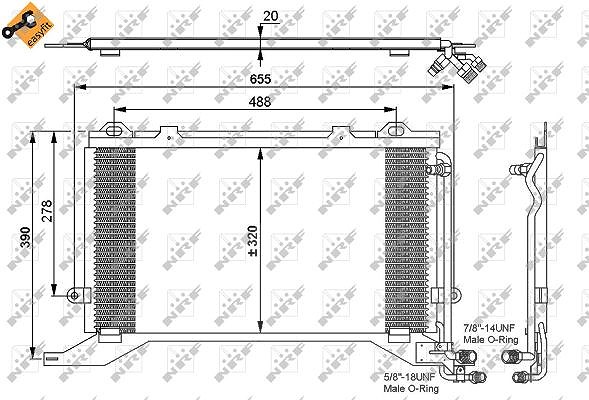 Nrf Kondensator, Klimaanlage [Hersteller-Nr. 35240] für Mercedes-Benz