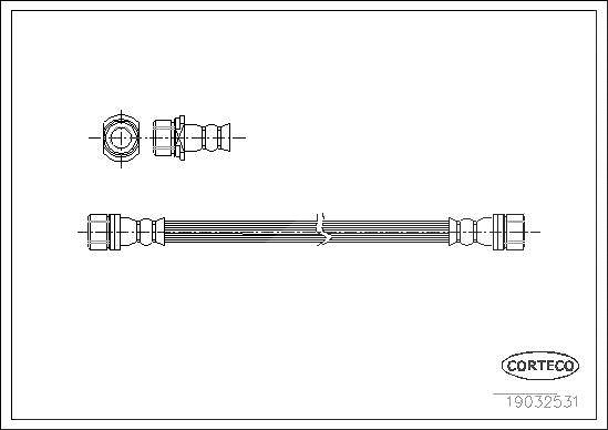 Corteco Bremsschlauch ERSTAUSRÜSTERQUALITÄT [Hersteller-Nr. 19032531] für Toyota
