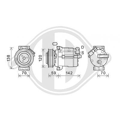 Diederichs Kompressor, Klimaanlage [Hersteller-Nr. DCK1690] für Opel, Chevrolet