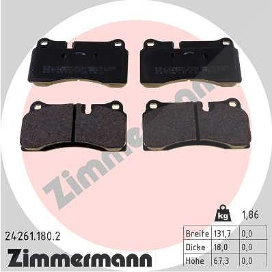 Zimmermann Bremsbelagsatz, Scheibenbremse [Hersteller-Nr. 24261.180.2] für Audi, Lamborghini