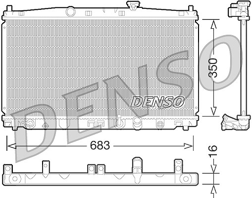 Denso Kühler, Motorkühlung [Hersteller-Nr. DRM40032] für Honda