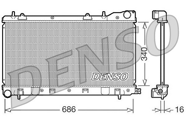 Denso Kühler, Motorkühlung [Hersteller-Nr. DRM36003] für Subaru