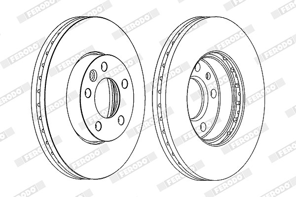 Ferodo 1x Bremsscheibe Vorderachse Belüftet [Hersteller-Nr. DDF1253C-1] für VW