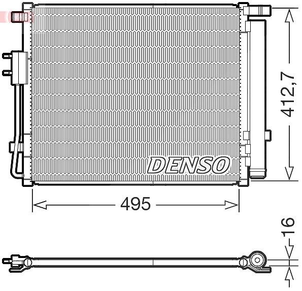 Denso Kondensator, Klimaanlage [Hersteller-Nr. DCN41012] für Hyundai