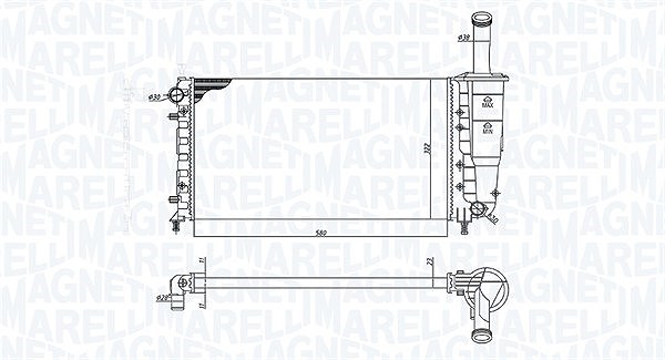 Magneti Marelli Kühler, Motorkühlung [Hersteller-Nr. 350213196000] für Fiat