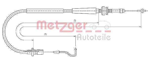 Metzger Autoteile Gaszug [Hersteller-Nr. 11.0637] für VW