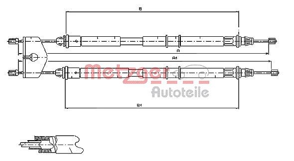 Metzger Autoteile Seilzug, Feststellbremse [Hersteller-Nr. 11.5453] für Mazda, Ford