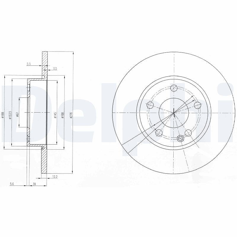 Delphi Bremsscheibe [Hersteller-Nr. BG3840] für Mercedes-Benz