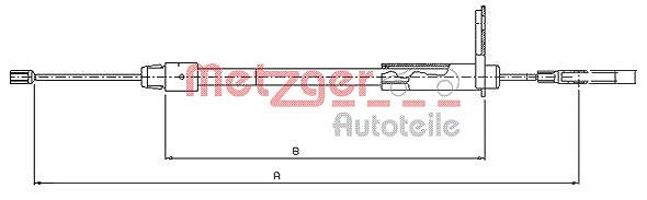 Metzger Autoteile Handbremsseil hinten rechts [Hersteller-Nr. 10.9435] für Mercedes-Benz