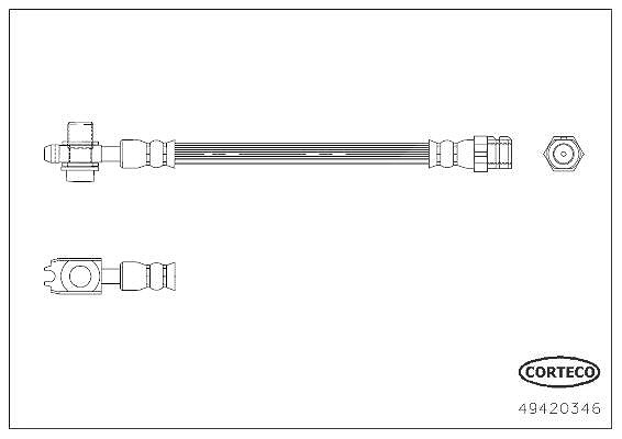 Corteco Bremsschlauch [Hersteller-Nr. 49420346] für Seat, Skoda
