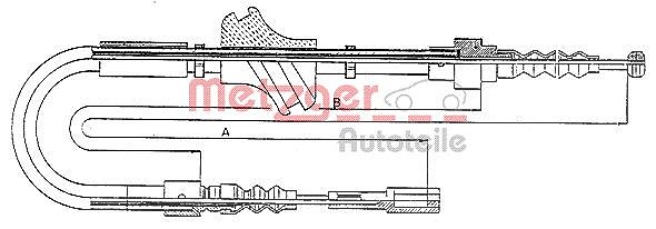 Metzger Autoteile Seilzug, Feststellbremse [Hersteller-Nr. 10.7581] für Audi