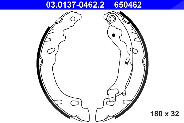 Ate Bremsbackensatz [Hersteller-Nr. 03.0137-0462.2] für Fiat, Ford