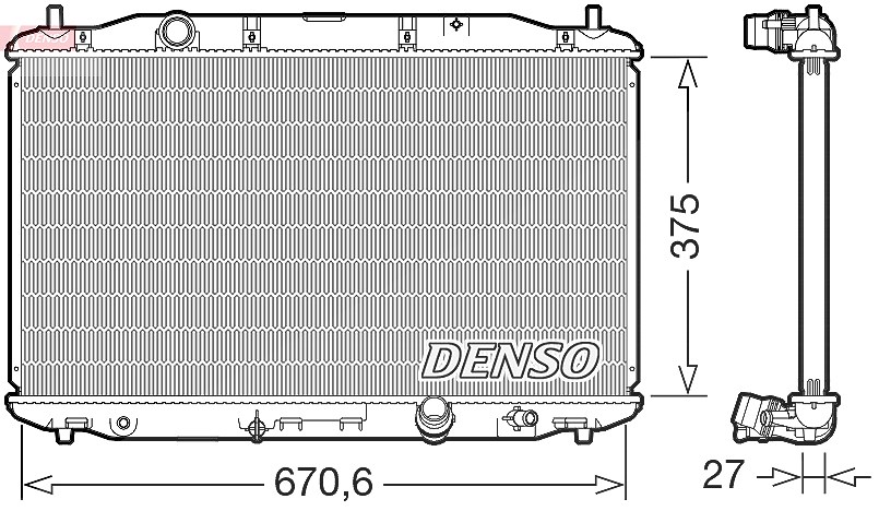 Denso Kühler, Motorkühlung [Hersteller-Nr. DRM40106] für Honda