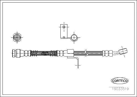 Corteco Bremsschlauch ERSTAUSRÜSTERQUALITÄT [Hersteller-Nr. 19033519] für Hyundai