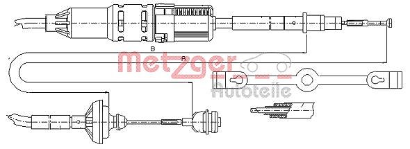 Metzger Autoteile Seilzug, Kupplungsbetätigung [Hersteller-Nr. 10.3211] für VW