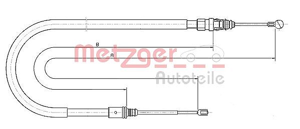 Metzger Autoteile Seilzug, Feststellbremse [Hersteller-Nr. 10.6224] für Peugeot