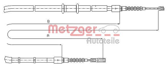 Metzger Autoteile Seilzug, Feststellbremse [Hersteller-Nr. 10.7545] für Audi
