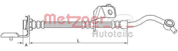 Metzger Autoteile Bremsschlauch [Hersteller-Nr. 4110820] für Kia, Hyundai