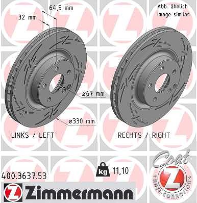 Zimmermann Bremsscheibe [Hersteller-Nr. 400.3637.53] für Mercedes-Benz