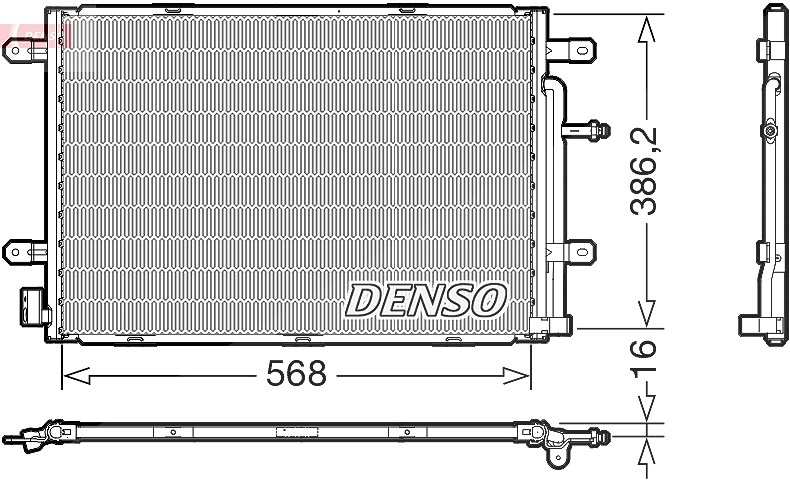 Denso Kondensator, Klimaanlage [Hersteller-Nr. DCN02039] für Audi