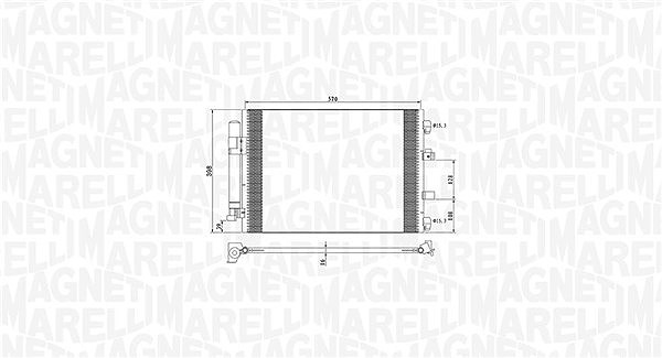 Magneti Marelli Kondensator, Klimaanlage [Hersteller-Nr. 350203773000] für Ford