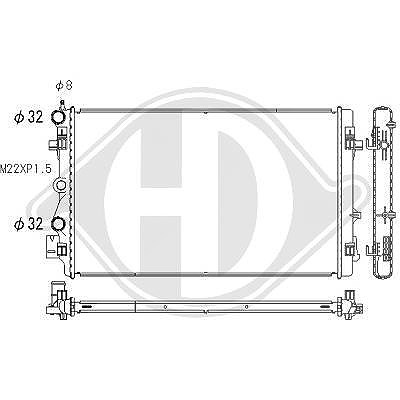 Diederichs Kühler, Motorkühlung [Hersteller-Nr. DCM3569] für VW, Audi, Skoda, Seat