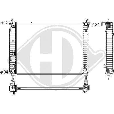 Diederichs Kühler, Motorkühlung [Hersteller-Nr. DCM2677] für Chevrolet, Opel