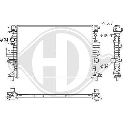 Diederichs Kühler, Motorkühlung [Hersteller-Nr. DCM3943] für Ford